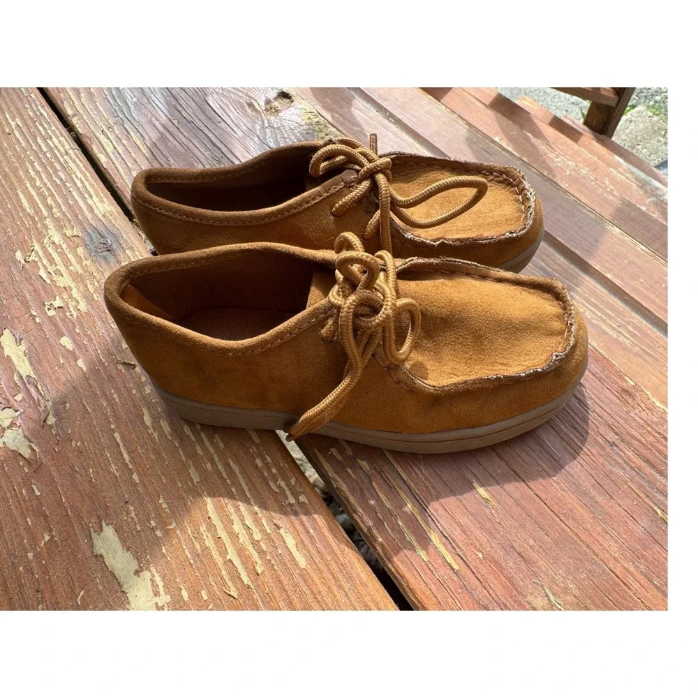 Baby Gap Toddler Boys Tan Brown Faux Suede Moc Boots Size 10